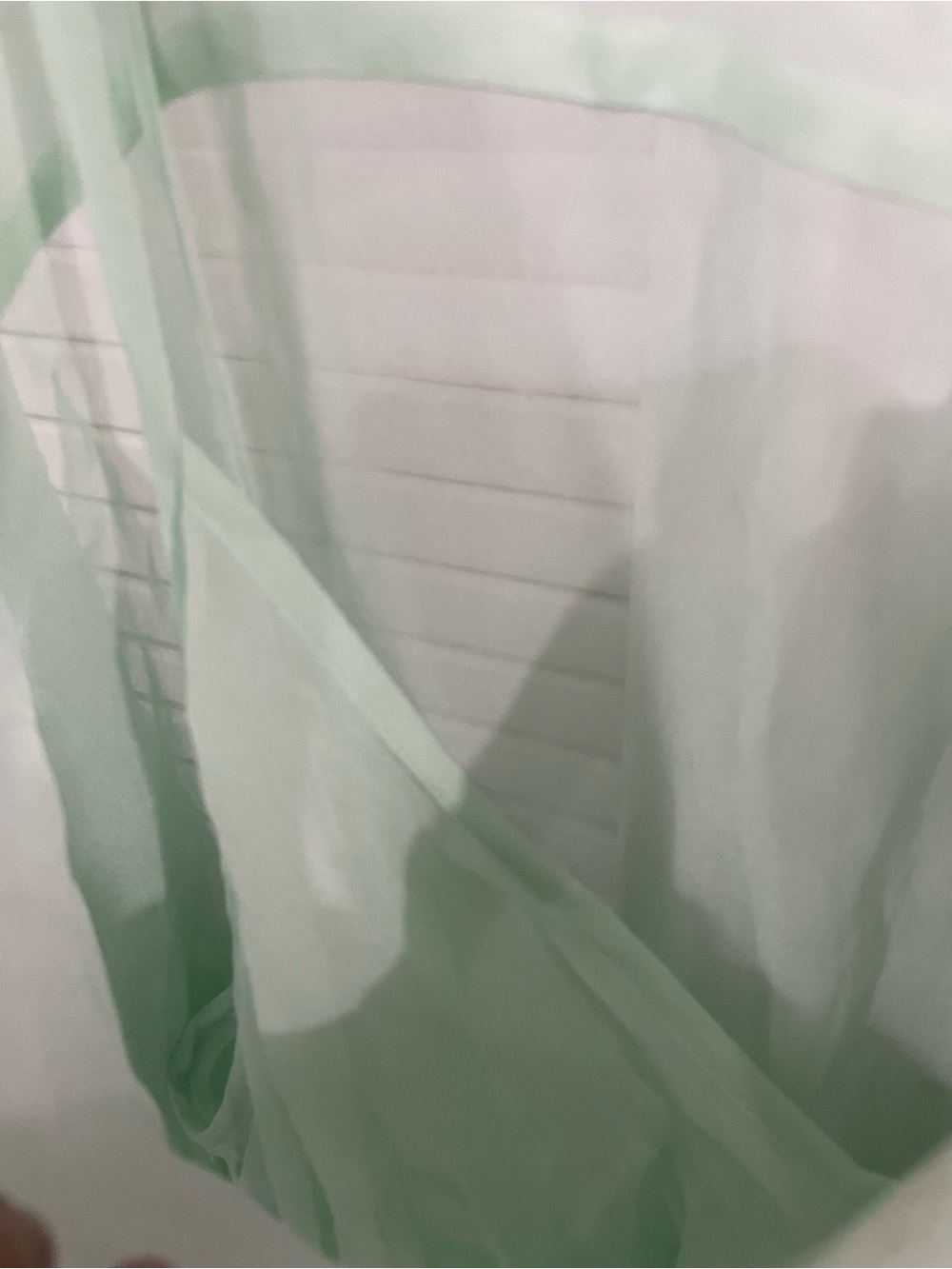 The Kooples Sheer Ruffle V-Neck Blouse in Mint Green size 3(fr large) - Picture 6 of 10
